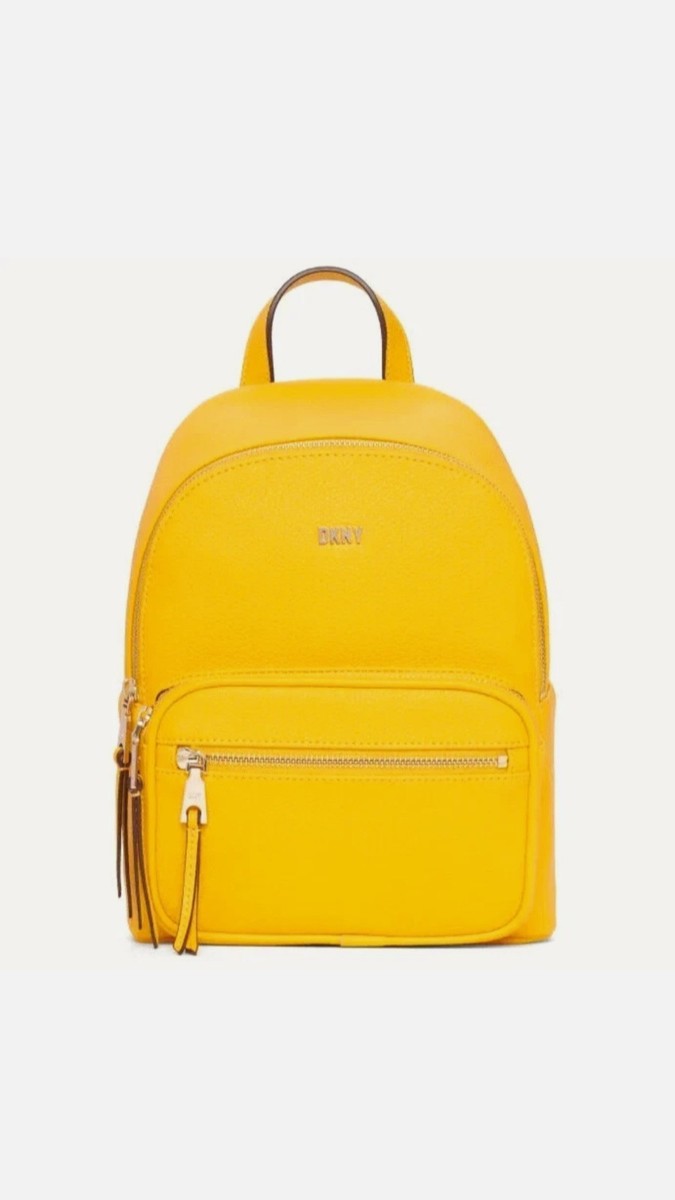 DKNY Maxine Backpack Leather Sahara Yellow Orange Bag NWT | eBay display picture 3