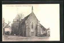 Old postcard Cudot, l ́Eglise