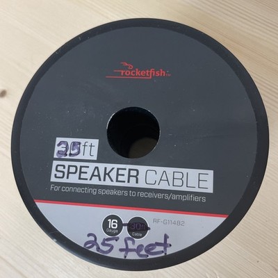 Rocketfish- 25' 16 Gauge Pure Copper Speaker Wire - Clear Oxygen-free Copper