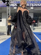 Zimmermann Crush Strapless Midi Dress Black Silk Runway 25 Panelled Size AU 1 S