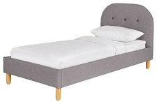 Elin Single Fabric Bed Frame - Light Grey | Calm Neutral Aesthetic
