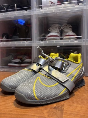 NEW Nike Romaleos 4 SE Weightlifting Shoes Wolf Grey CD3463-002 Mens Sz 11.5 Nike Romaleos 4 SE Weightlifting Shoes Wolf Grey Yellow  main image 3