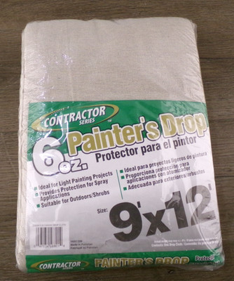 Contractor Series 9 'x 12' 6oz Painter's Drop Cloth S6