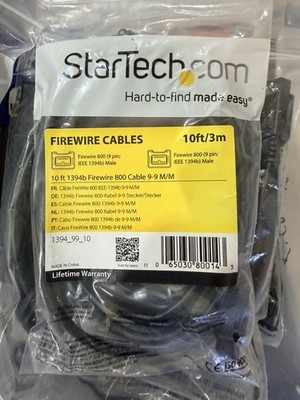 StarTech 1394_99_10 StarTech Cable 10 ft 1394b Firewire 800 9-9 M/M Retail