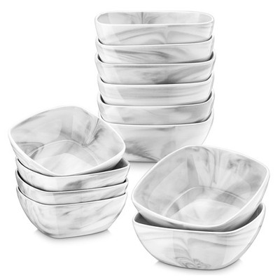 MALACASA Serie Ramekin.Dish, 12-teiliges Marmorgrau Porzellan Mini Dippschälchen