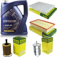 Mann Inspektionspaket 5L Mannol Defender 10W-40 FüR Seat Toledo Ii 2.3 V5 Leon