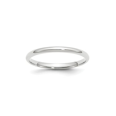 Leichter Ehering 14 Karat Weißgold Comfort-Fit 2 mm
