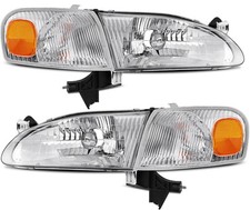 Headlight Assembly For Toyota Corolla 1998-2000 Chrome Amber Lens 81510-02040