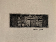 DOMINIQUE GAUTIER (1951-2018) BEAUTIFUL ETCHING ABSTRACT COMPOSITION 1990 (18)