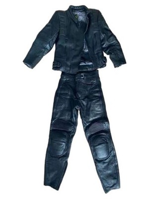 MODEKA Motorradjacke Damen Leder Schwarz Gr. 36/S Vintage Biker Jacke