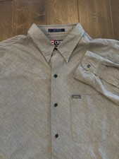 Vintage Chaps Ralph Lauren Men's XL Button Down Shirt Grey Pocket Logo Long Slv