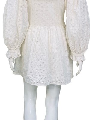 doen white short dress Doen White Lace Trim Mini Dress by Doen