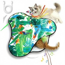 Interactive Cat Toys Rechargeable,Moving Concealed Feathers,Real Mouse Squeak...