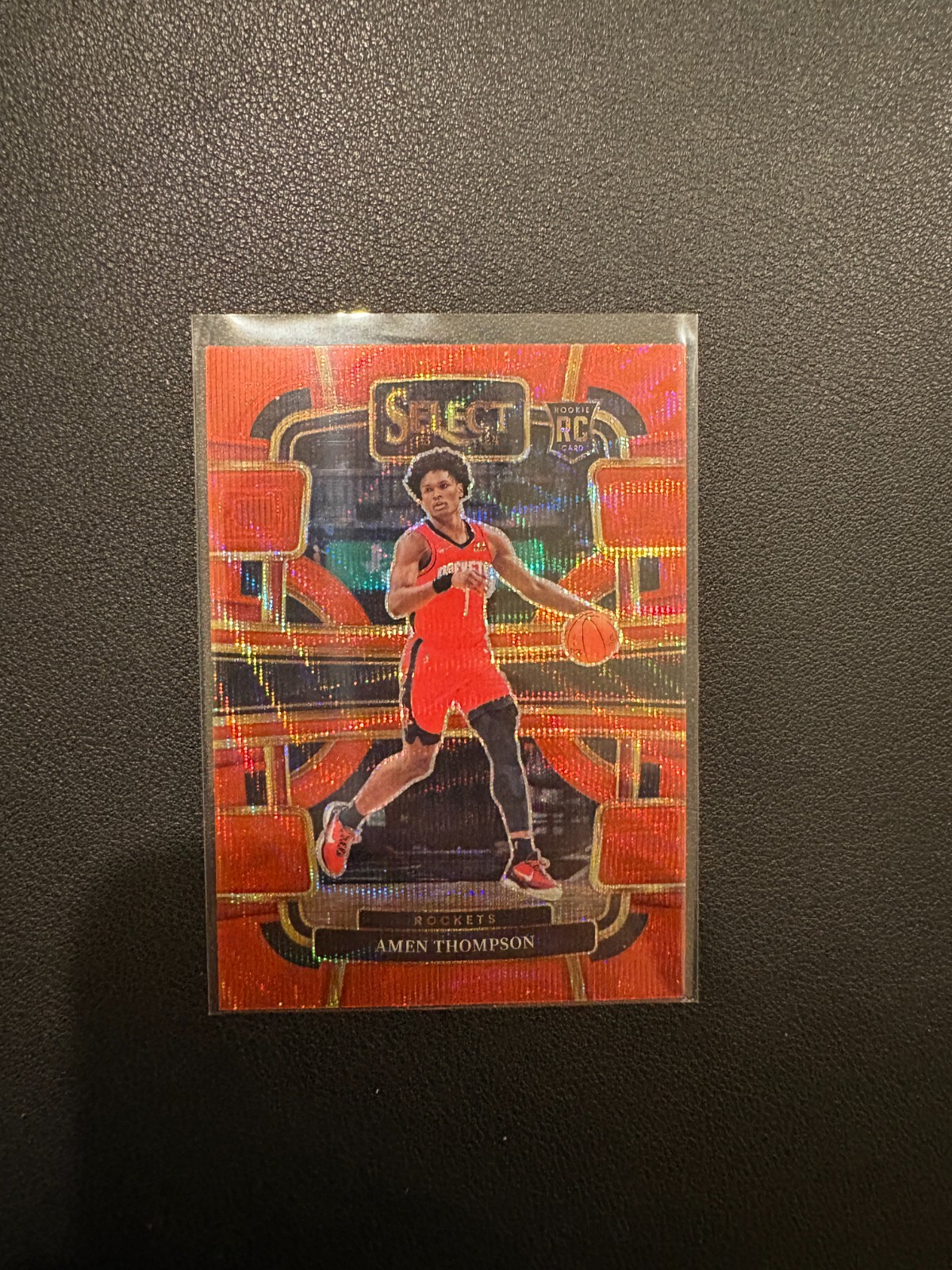 2023-24 Panini Select - Concourse Amen Thompson #96 Red Wave Prizm (RC)