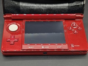 Nintendo 3DS Handheld- Flame Red New Battery/Charger/Top Screen Cover-32GBmemory