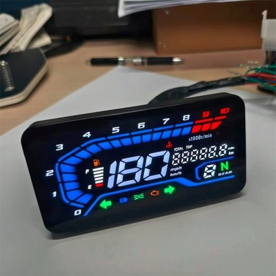 Universal 12V Waterproof Digital LED Motorcycle Speedometer Tachometer RPM Gauge