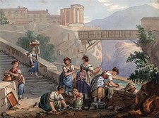 Temple Of The Sybil Tivoli Italy 1852 Watercolour Painting - Harriet Berkeley