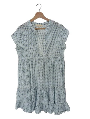 PALOMABLUE Vestido de manga corta Mujeres Vestido Talla EU 40 azul-lila-blanco - Imagen 1 de 4