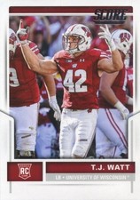 2017 Panini Score Rookie #336 - TJ Watt - Wisconsin Badgers Steelers RC!
