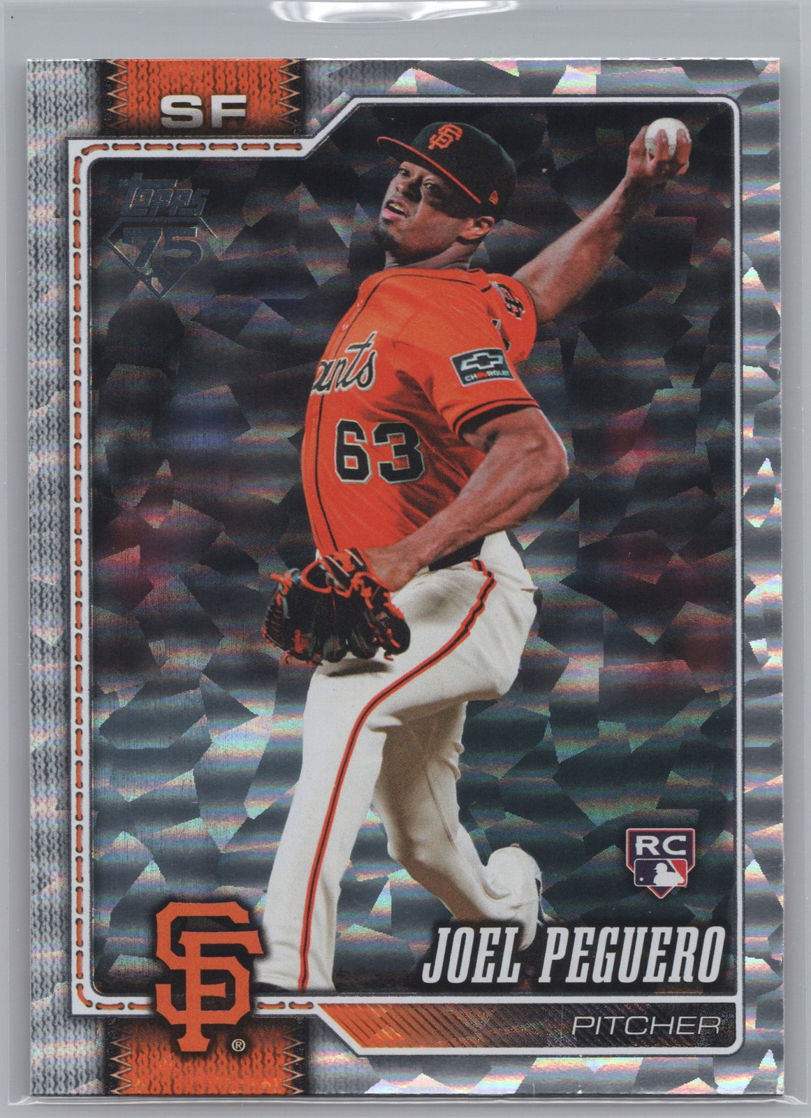 Joel Peguero Silver Crackle Foil 2026 Topps #474 Rookie San Francisco Giants