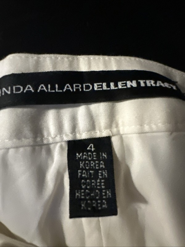Linda Allard Ellen Tracy White Pants Size 4, | Straight Leg Career Work Slacks