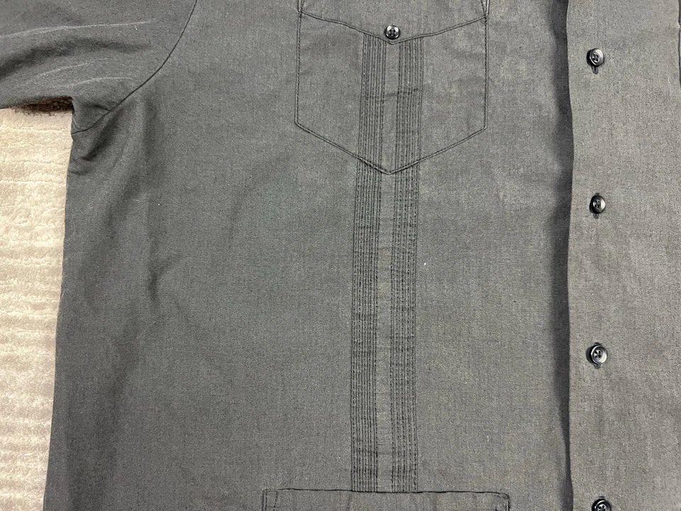 Viva Tropical John Henry Shirt Mens XL Black Hawaiian Button Up Pockets Casual - Image 4 of 4