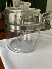 Vintage Pyrex Percolator coffee pot 7756 Clear Glass 6 Cup Complete No Chips No