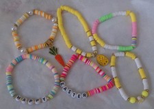 New Set of 6 Easter Spring Stretch Bracelets Set 1