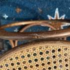 VTG MCM Boho Thonet Style Bentwood Cane Round Footstool Plant Stand Ottoman  — photo 10