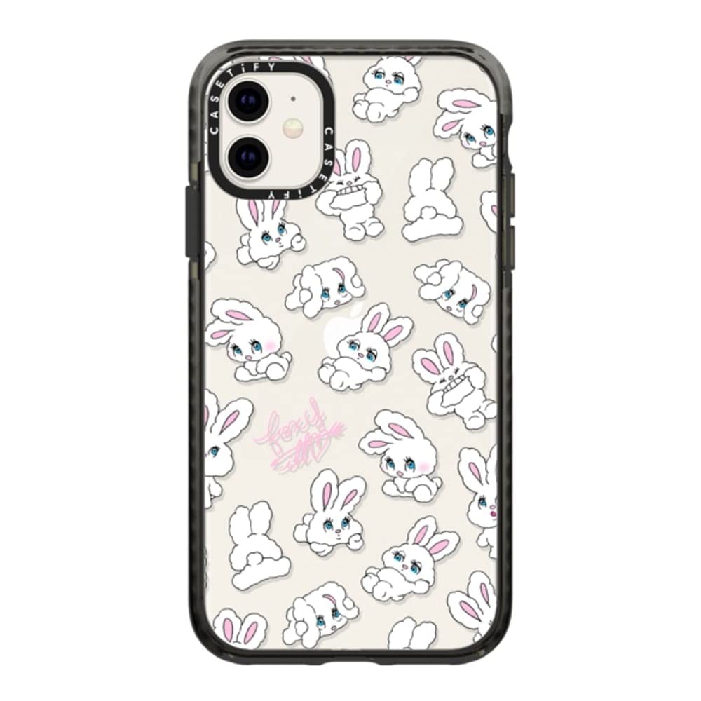 CASETiFY Impact Case iPhone 11 - Bunnies by foxy illustrations - Clear Black