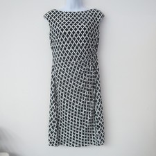 Lauren Ralph Lauren Dress 4 Non Wrinkle Dark Blue Stretchy Cap Sleeve Career