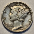#3 Nicer Low Mintage "fine" 1931 D Winged Liberty Head Mercury Dime
