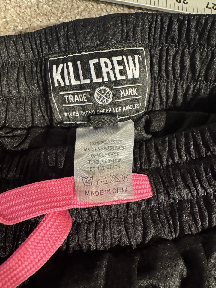 Шорты с сеткой Kill Crew Black Flame розовые графические для спортзала — размер XL - Изображение 4 из 4