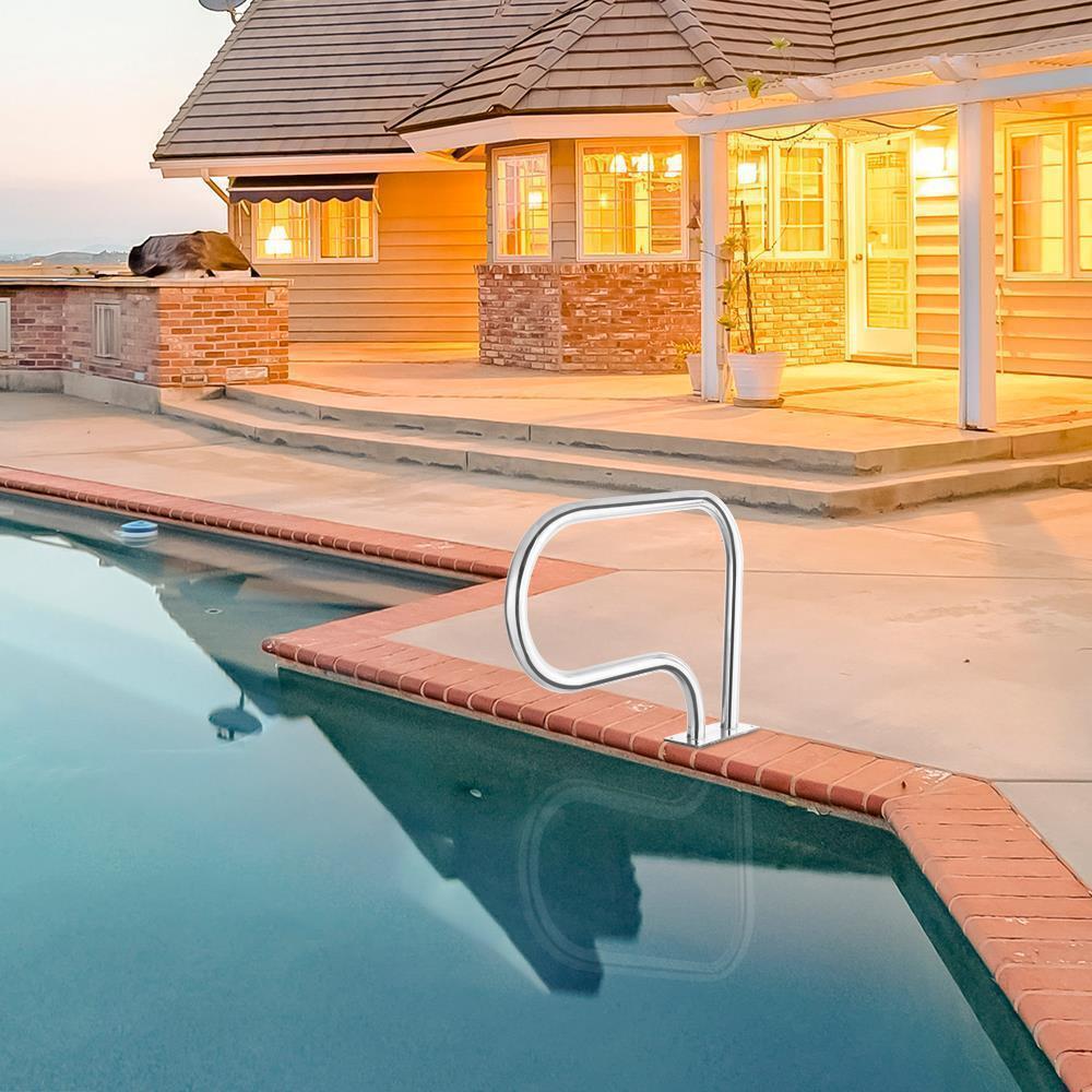 Swimming Pool Handrail Stainless Steel Hand Rail Rust-Resistant with Base Plate