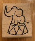 Paper Salon Baby Elephant Rubber Stamp Circus Theme Cute  Baby Shower Big Top — photo 2