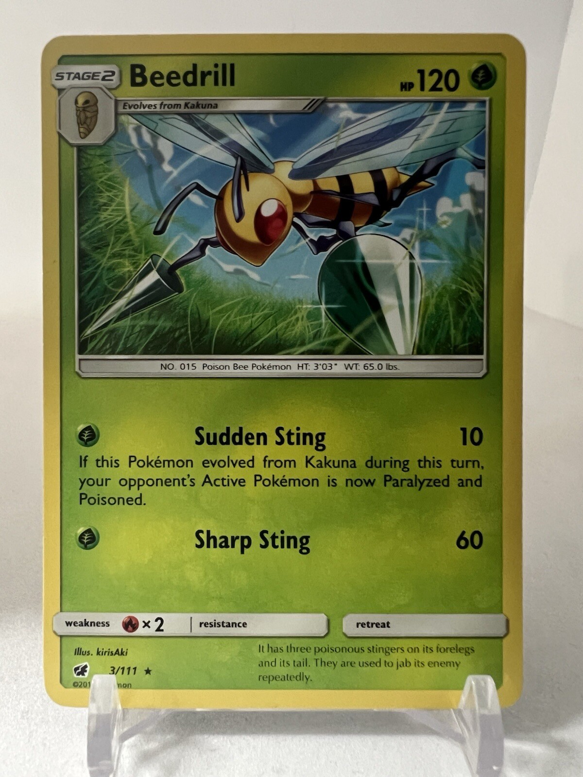 2017 Pokemon Crimson Invasion Beedrill 3/111 Rare NM
