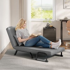 WOLTU 3-in-1 Schlafsessel mit Bettfunktion Gästebettfür Schlafsofa Dunkelgrau