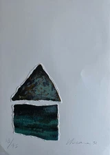 Renzo Nucara Serigraphy With Material Application "Love Nature" 50X40 Signed