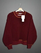 J.W.Anderson x Uniqlo Maroon Red Sherpa Deep Pile Fleece Sweatshirt S