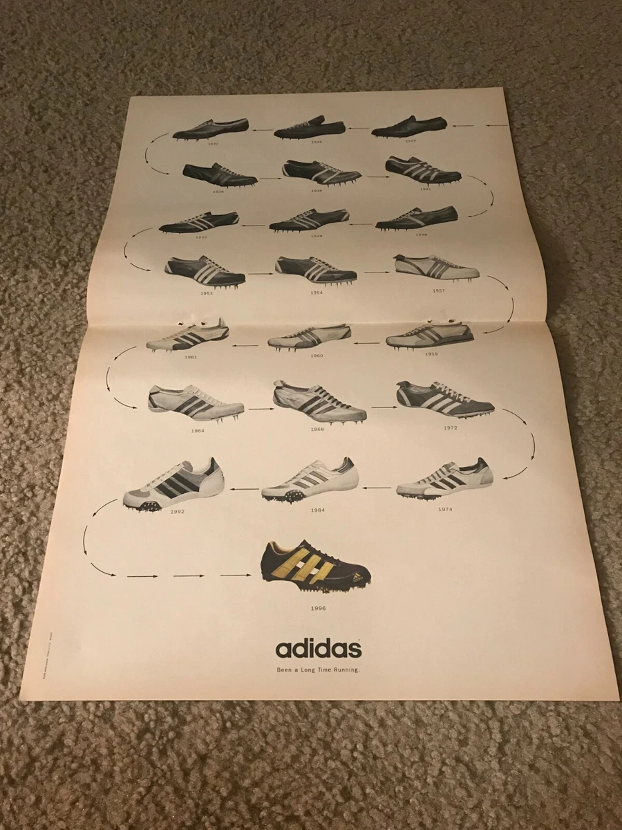 1926-1996 ADIDAS EVOLUTION OF SPIKE Poster Print Ad BAILEY | eBay