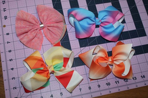 CUTE Little Girl GIRLS Large Cheer Clip On Bow LOT Dance Gymnastics School Dress - Picture 3 of 12