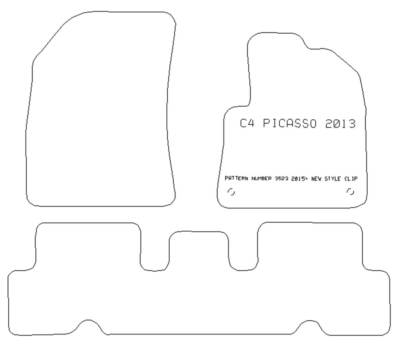 Citroen C4 PICASSO (15+) 3 PIECE Tailored Car Floor Mats RUBBER HEAVY + CLIPS