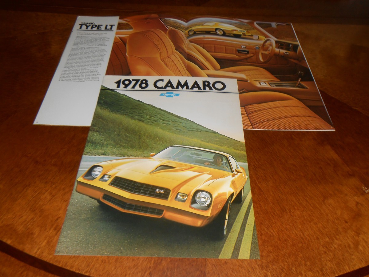 1978 CHEVROLET CAMARO BROCHURE / ORIGINAL 12 Page '78 CHEVY LT