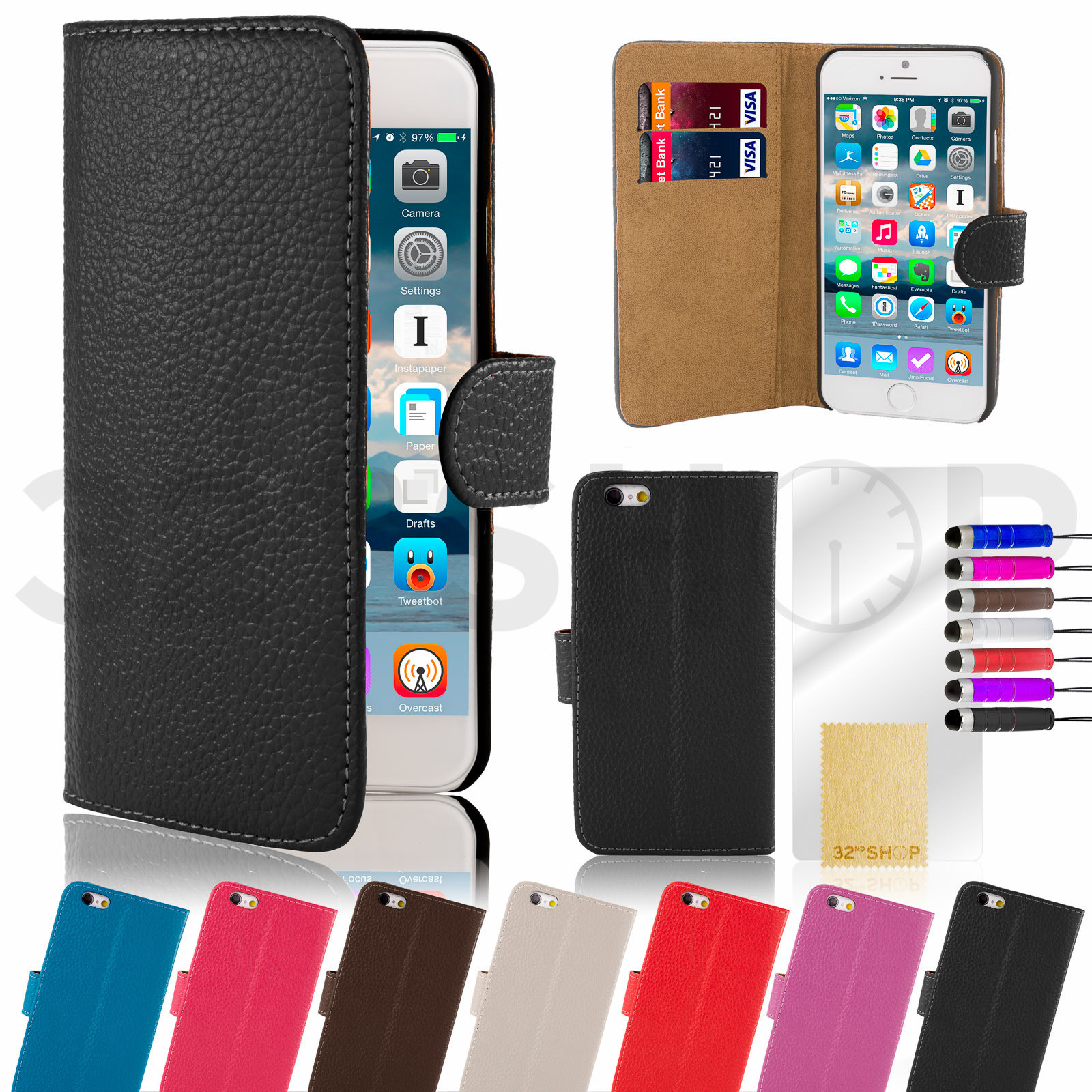 Original Cartera De Cuero Para 5 6 Plus Protector De | eBay