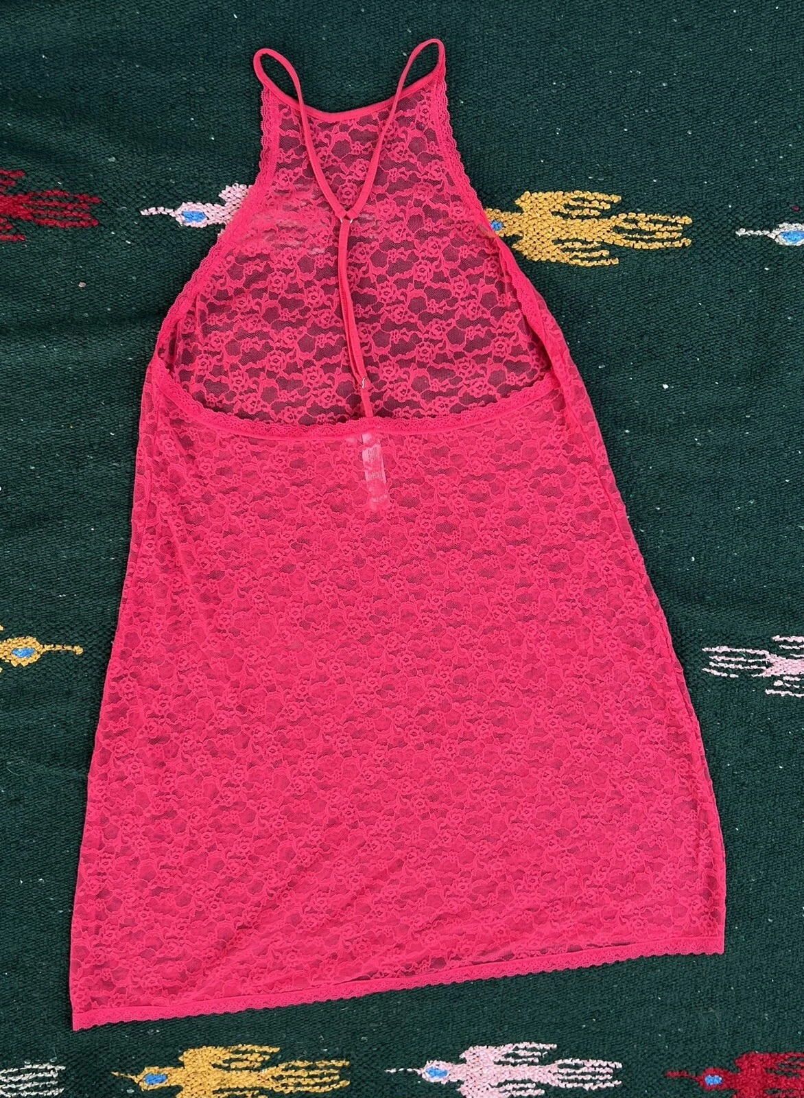 UNDERCOVER Abito slip in pizzo elasticizzato rosa collo alto Victoria's Secret L lingerie leggermente indossato