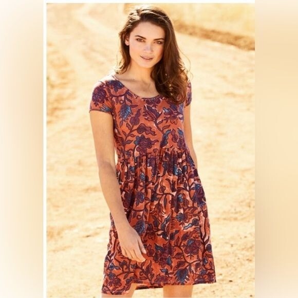 Peruvian Connection | Batik Pocket Mini Dress Ora… - image 1