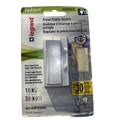 Legrand Preset Paddle Dimmer RH1103PTCCCV6 New
