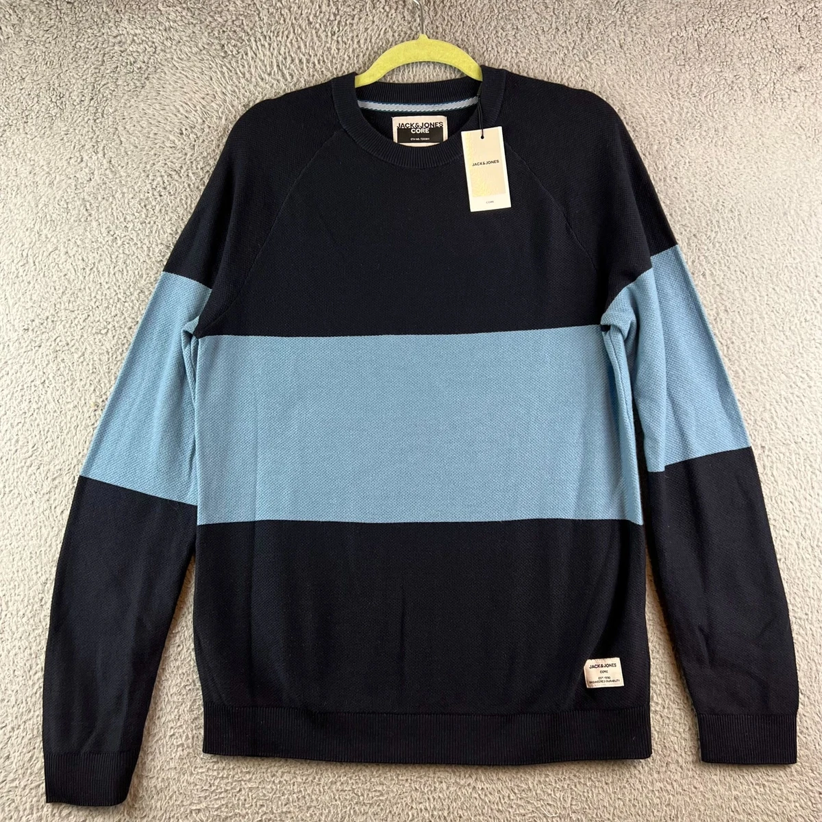 New Jack & Jones Mens Knit Structure Sweater Crew Neck size L