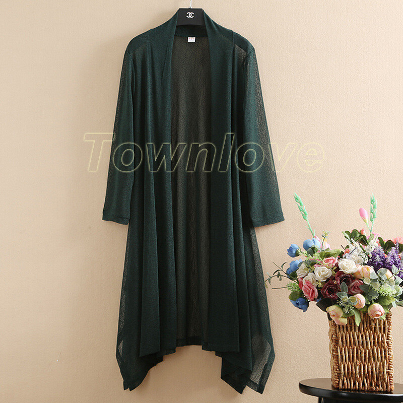 Women Mesh Cardigan Coat Long Sheer Jacket Shrug Wrap Cape Blouse Tops Plain eBay