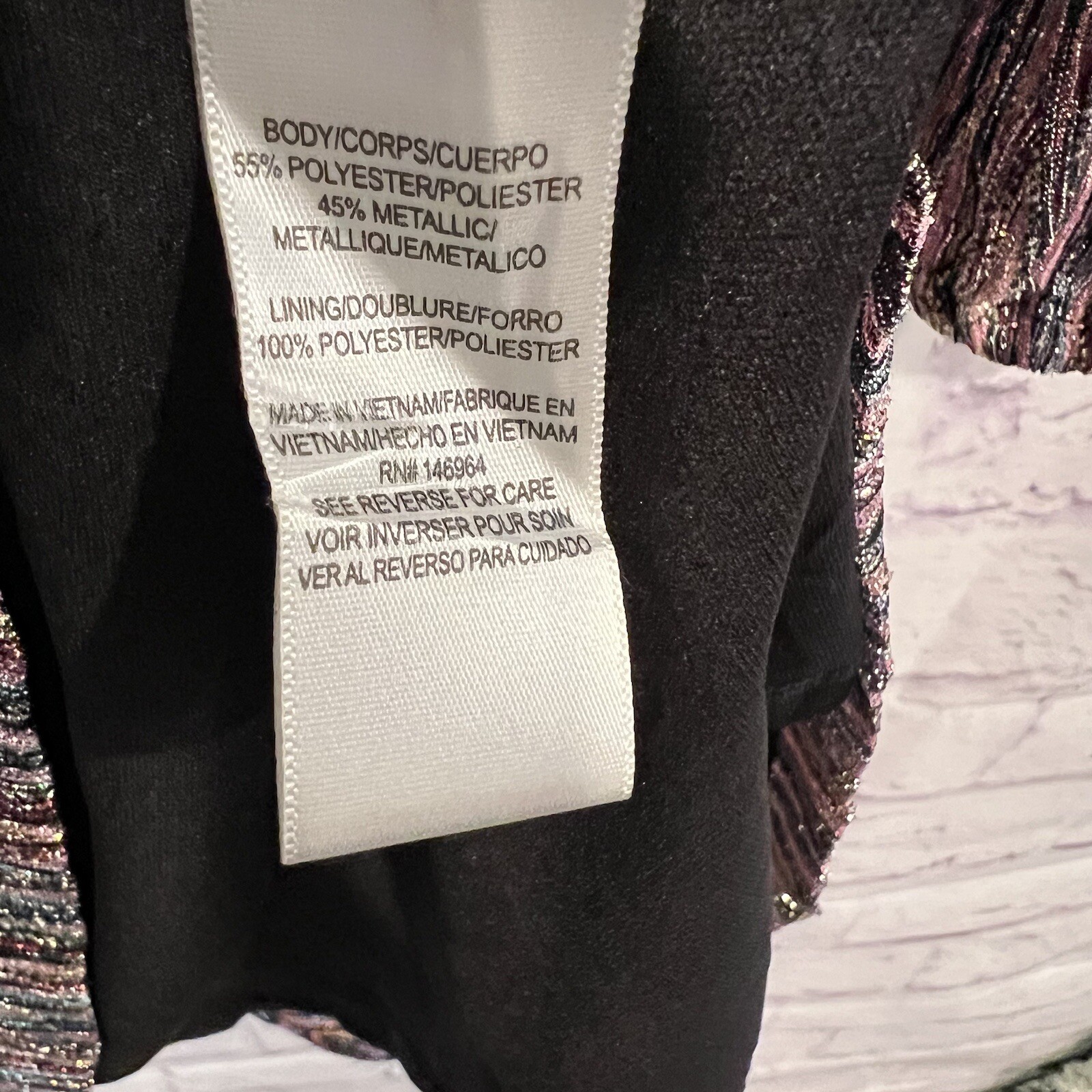 Julia Jordan Multi Colored Shimmery Stripe Metallic Long Sleeve Faux Wrap Dress thumbnail 13